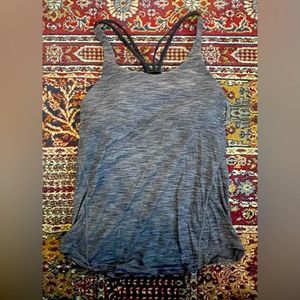 Lululemon Heathered Gray and Black Bra Top with draped back - sz 6